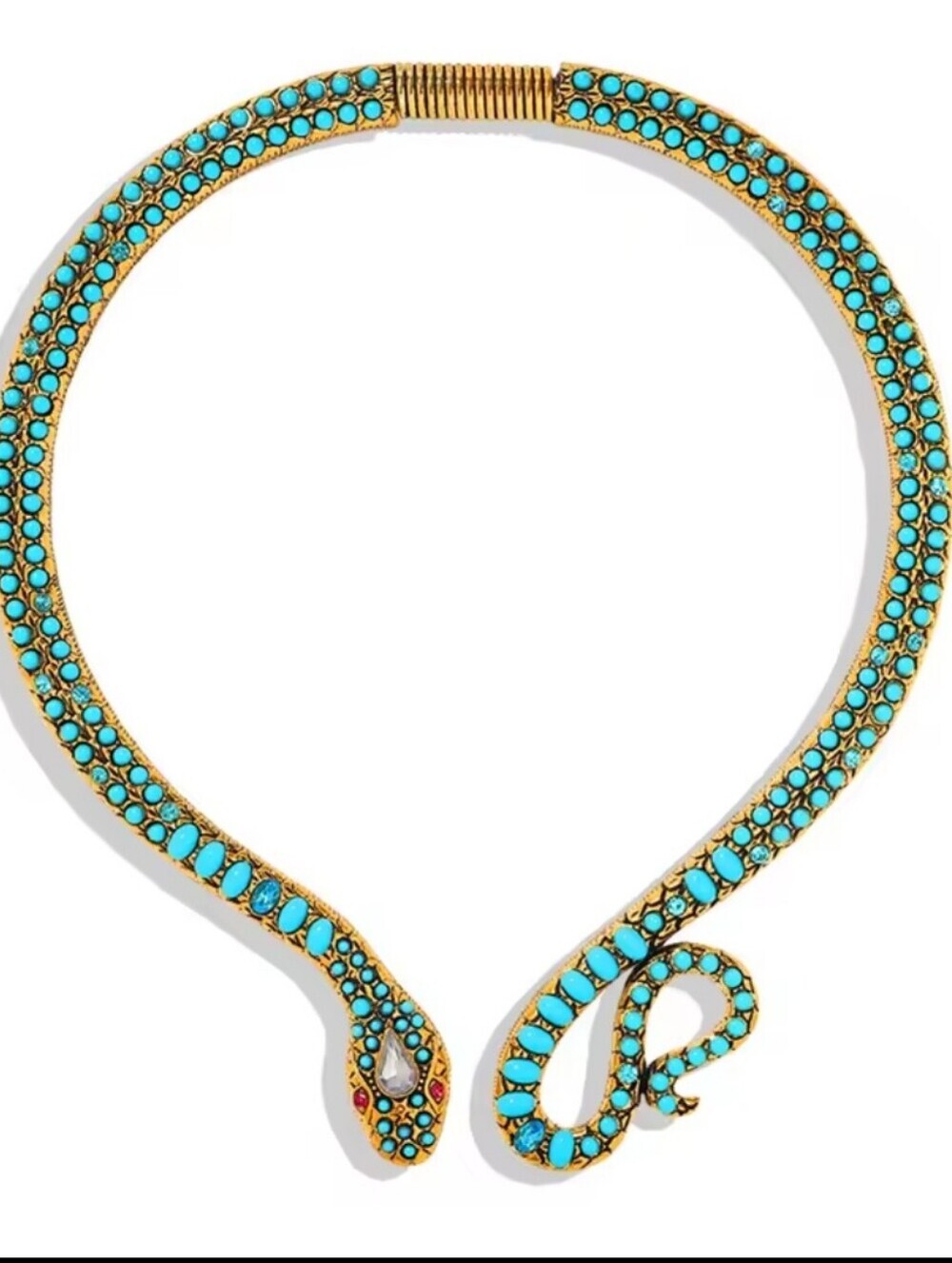 New! Boho Turquoise Snake Statement Choker Necklace Serpentine (1015) • NWOT